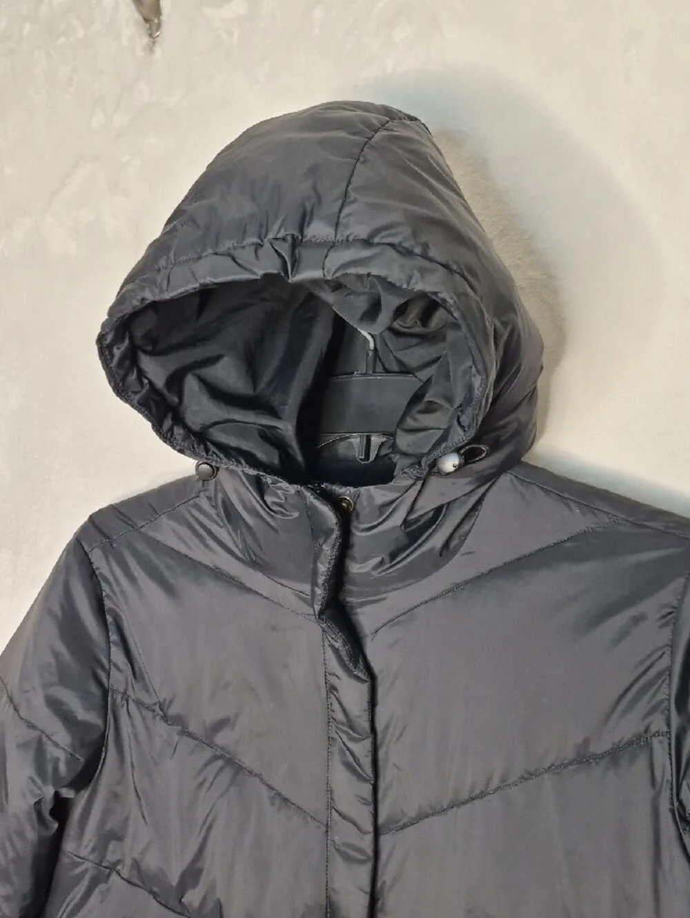 Madewell Hooded Chevron Quilted Short Puffer Jacket Black Small S - Picture 4 of 11